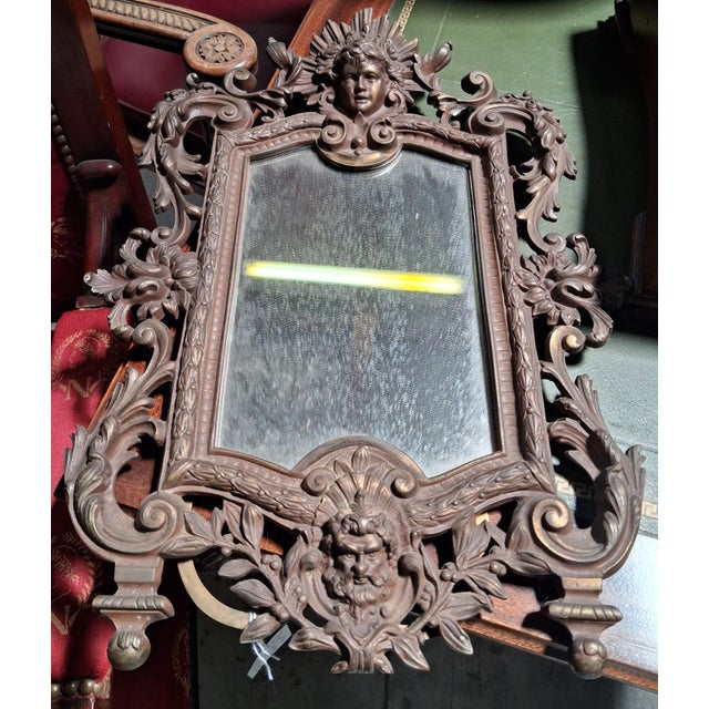 Antique Neo-Renaissance Style Bronze Table Mirror, 1800s For Sale - Image 6 of 7