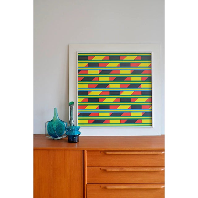 Roland Helmer, born in 1940 in Karlovy Vary, Bohemia. Original color serigraph, 1972, on art cardboard, in yellow, red,...