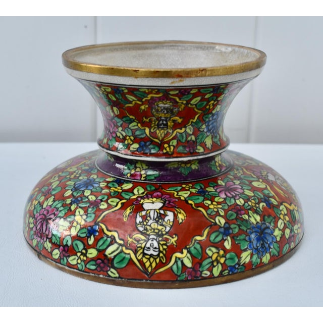 Vtg. Thia Benjarong Enamel Painted Ceramic Bowl W/Brass Rim For Sale - Image 14 of 18