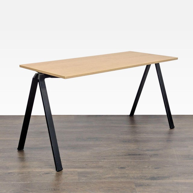 Modern Bernhardt Yuno Modern Minimalist Wood Laminate and Metal Desk For Sale - Image 3 of 7