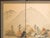 1960s Shōwa Era Japanese Silk Byobu Screen "Mountain Landscape With Houses" For Sale - Image 4 of 17