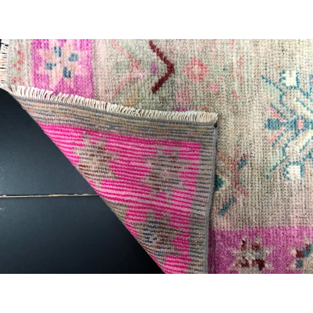 1960s Vintage Turkish Handmade Multicolor Rug For Sale - Image 10 of 11