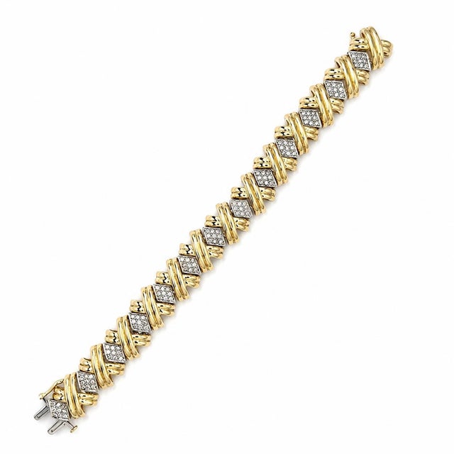 Modern Late 20th Century 14k Diamond Bracelet For Sale - Image 3 of 3