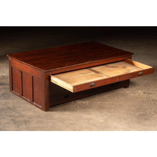 Early 20th Century Massive Antique Flat File in Mahogany Red For Sale In Chicago - Image 6 of 10