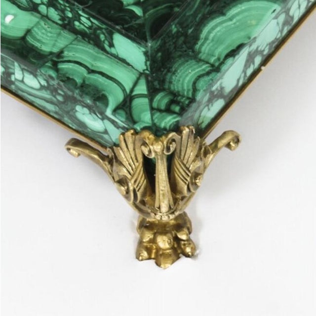 Vintage Monumental Ormolu Mounted Malachite Obelisks on Stands, 1920s, Set of 4 For Sale - Image 17 of 18