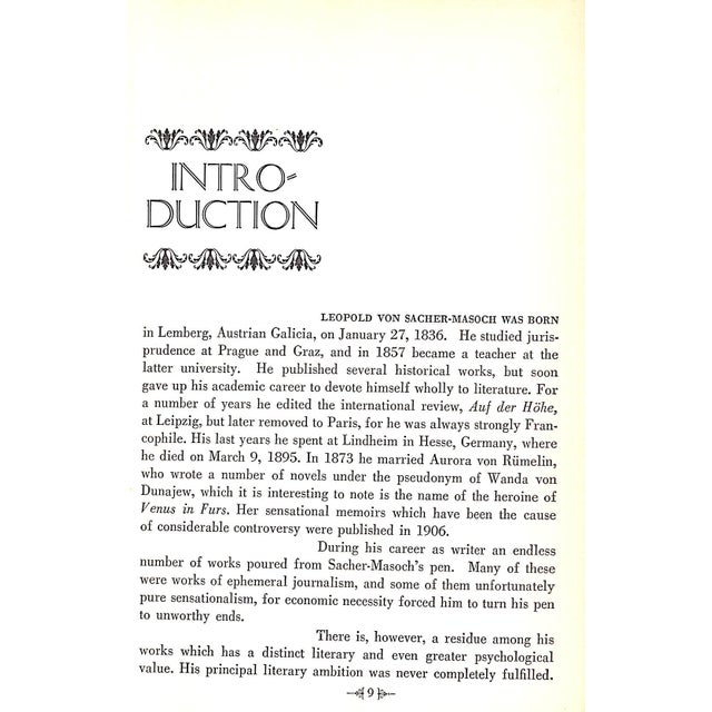 1940s "Venus in Furs" 1947 Von Sasher-Masoch, Leopold For Sale - Image 5 of 6