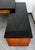 Brown Mid Century Modern Desk Executive L Shaped Cane Walnut Large Black File Drawers For Sale - Image 8 of 12