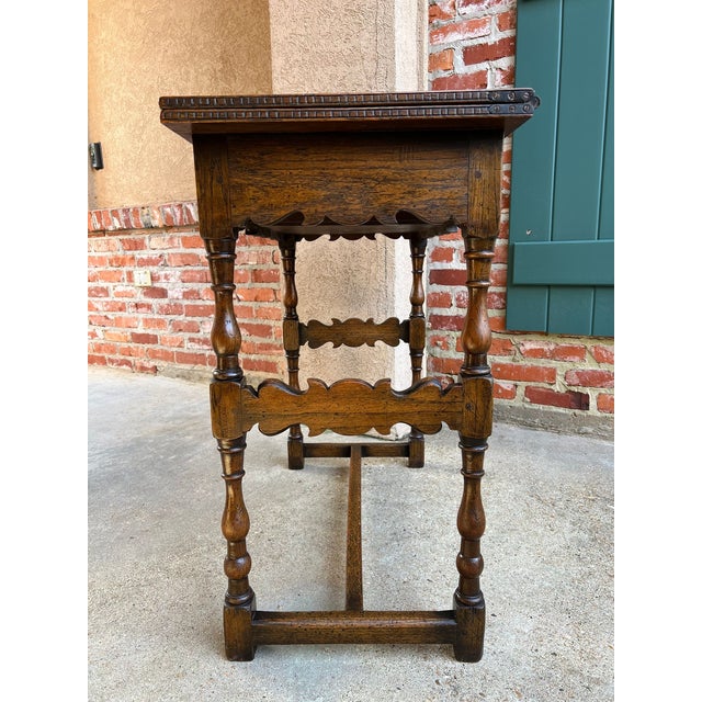 Wood Antique English Game Table Flip Top Victorian Oak C1880 Mahjong Square Table For Sale - Image 7 of 18