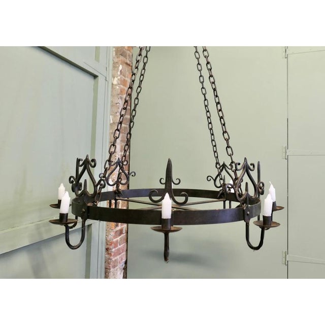 Antique French Gothic Castle Chandelier, 1900 For Sale - Image 4 of 9