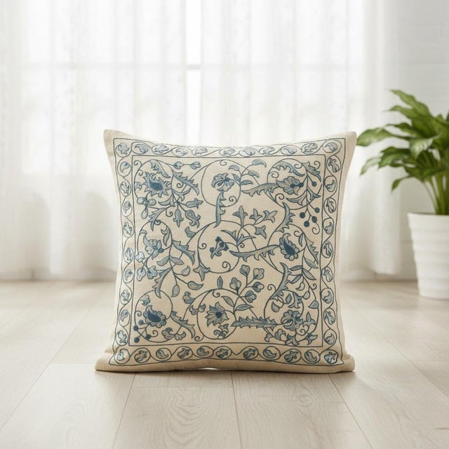 New Hand-Embroidered 100% Silk Cushion Cover – Authentic Uzbek Textile Art Elevate your home décor with this exquisite...