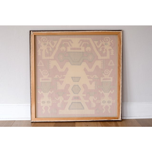 1970s Peruvian Silvania Prints Framed Incan Textile Art Print Wallhanging For Sale - Image 10 of 10