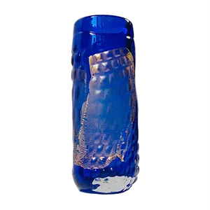 Danish Glass and Gold Vase by Tchai Munch, 1990s
