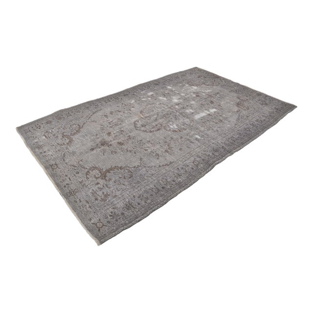 Dove Grey Oushak Antique Carpet For Sale