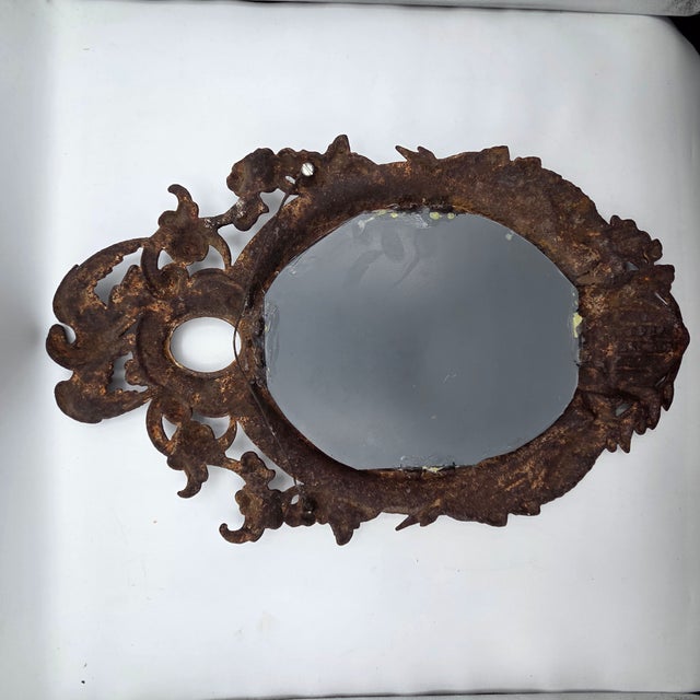Metal Civil War Era Cast Iron Federal Eagle Picture Frame W/ Mirror For Sale - Image 7 of 10
