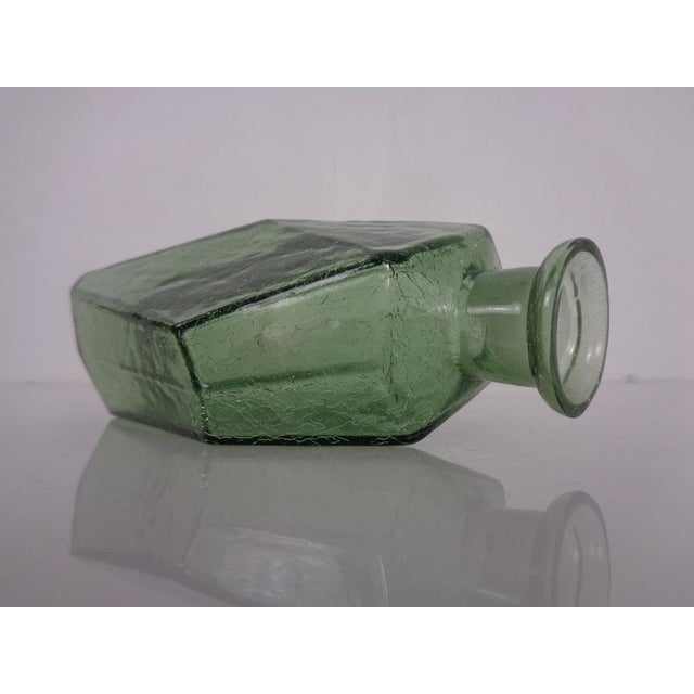 Green Craquele Glass Decanter with Stopper, France, 1960s For Sale - Image 18 of 18