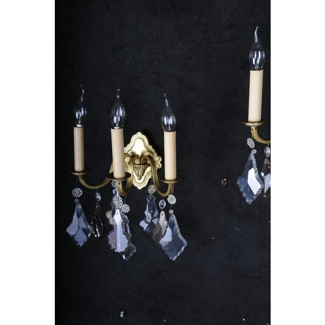 1930s Vintage French Crystal Sconces, 1930s, Set of 2 For Sale - Image 5 of 14