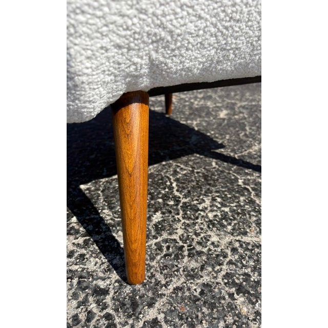 Wood Restored Mid Century Slipper Chair For Sale - Image 7 of 8