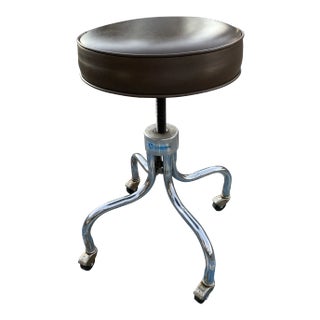 Mid-Century Modern Medical Dental Stool by e.f. Brewer Company For Sale