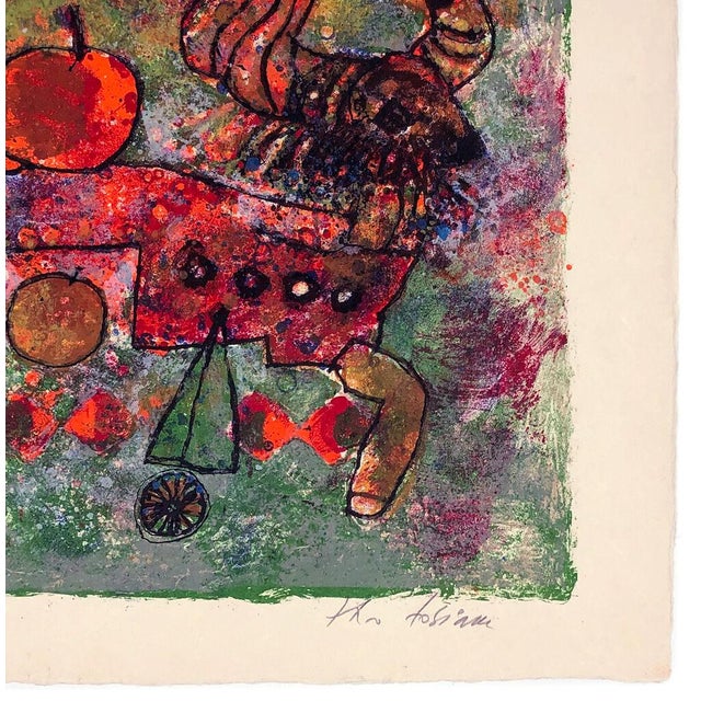 Lithograph in colors on Japon paper. Hand signed and numbered by Theo Tobiasse. Edition HC LVI (there is also a main...