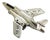 Vintage Italian Sterling Silver 925 McDonnell Douglas F-4 Phantom II Airplane with Folding Wings, Arezzo, 1980s For Sale