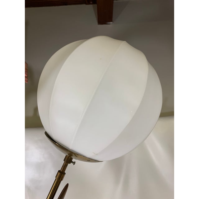 1950s Mid-Century Swedish Walnut Three-Light Ceiling Tension Pole Lamp For Sale - Image 5 of 10