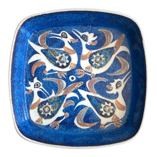 Nils Thorsson Royal Copenhagen Vintage 1960's Mid Century Danish Modern Faience Art Pottery Baca Series Bowl For Sale