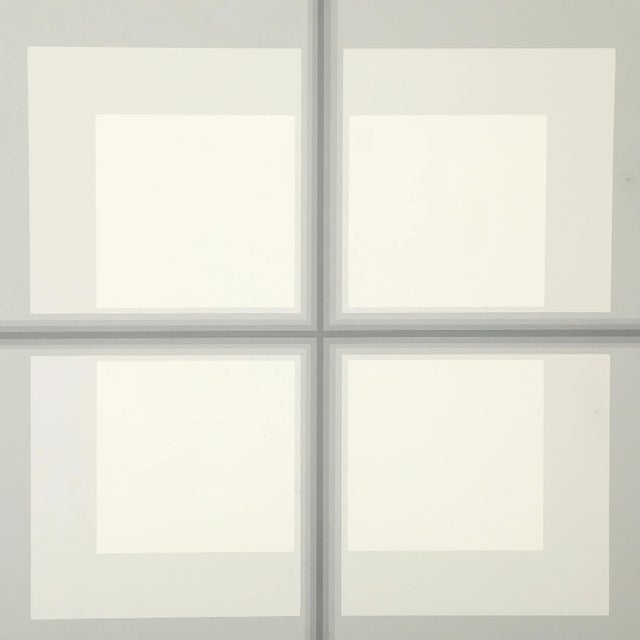 Mon Levinson Modernist Abstract Geometric Screen Print in Grey Squares For Sale - Image 4 of 12
