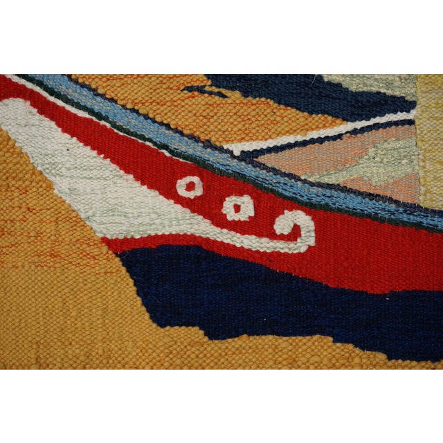 Mid-Century Modern Handwoven Tapestry, 1960s For Sale - Image 4 of 9