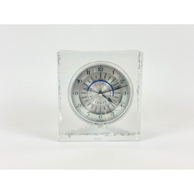 Postmodern Crystal World Time Table Clock by Rastal for Wiesenthal, 1980s For Sale - Image 13 of 13