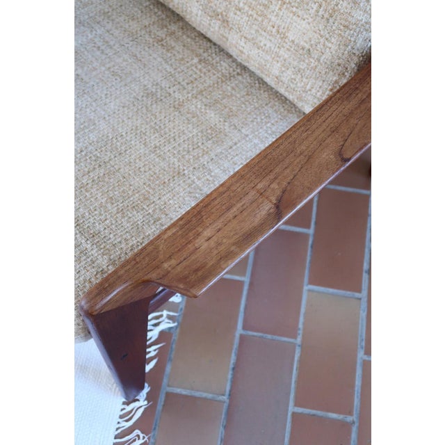 Scandinavian Teak Lounge Chair with Slatted Back, 1960s For Sale - Image 3 of 12