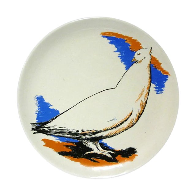 Italian Ceramic Plate by Domenico Purificato for Centro D'Arte Mercurio, 1970s For Sale