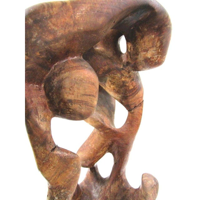 1950s Mid-Century Modern Organic Biomorphic Figurative Burl Wood Carving Sculpture For Sale - Image 15 of 18