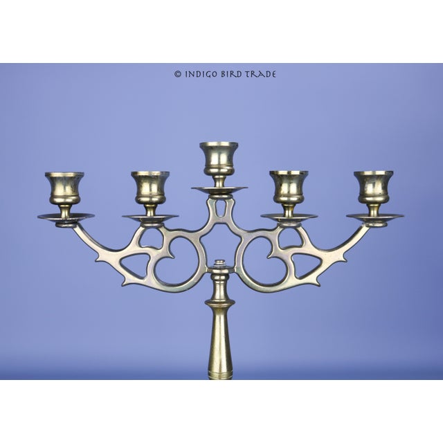 Pair of 13" Large Vintage Brass Candelabras 5 Arms These wonderful candelabras are made from solid brass and feature 5...