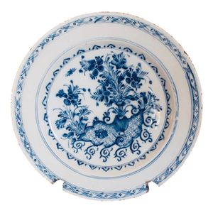 Large Delftware Rococo Blue and White Charger