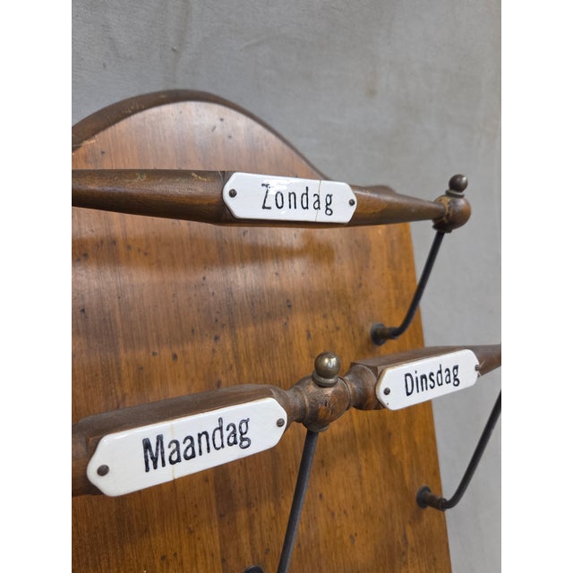 Art Deco Antique Dutch Wall Mounted Organizational Rack for Newspapers/Magazines For Sale - Image 3 of 10