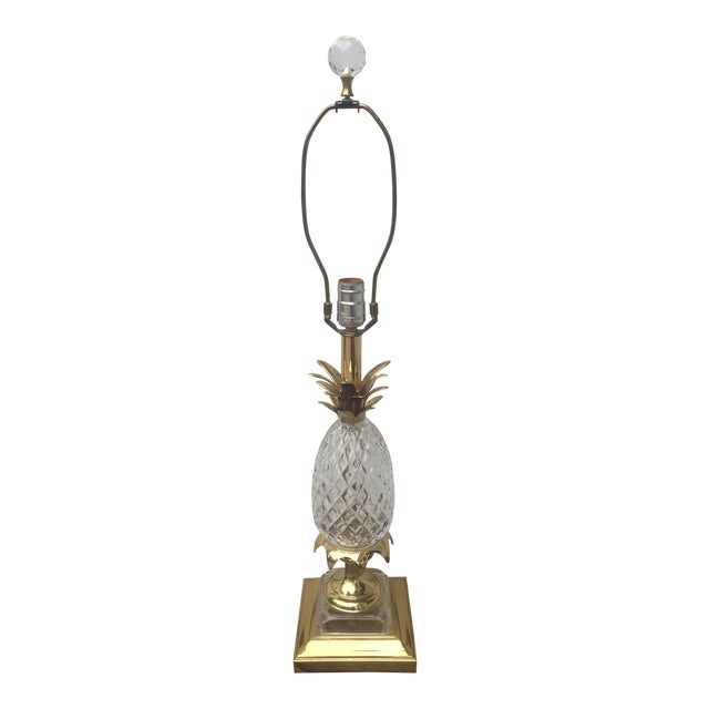 Quoizel Brass & Crystal Pineapple Lamp Chairish