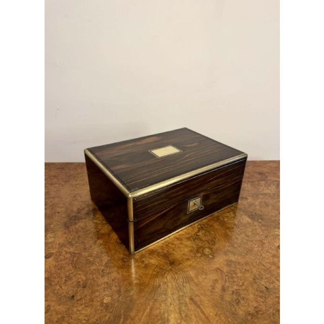 Metal Antique Brass and Coromandel Vanity Box, 1860, Set of 7 For Sale - Image 7 of 7