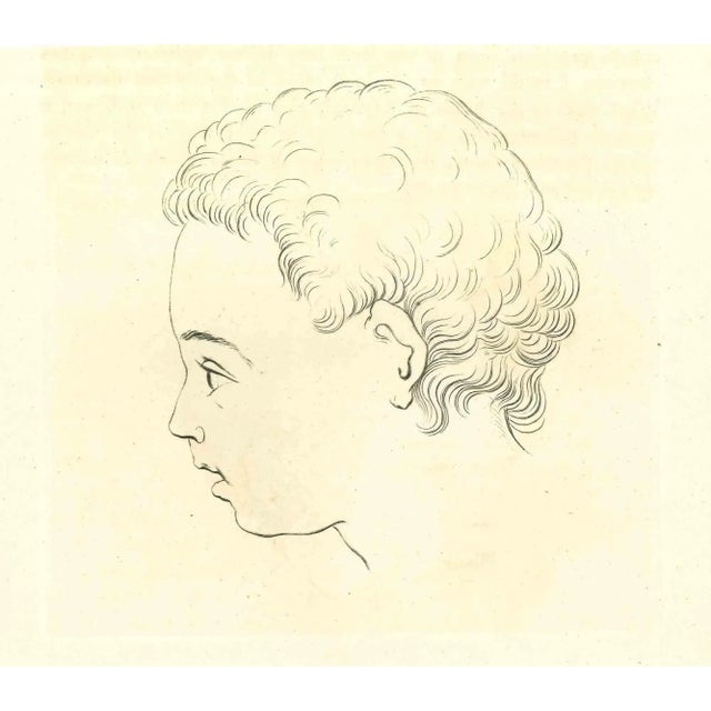 Profile Of Boy is an original etching artwork realized by Thomas Holloway for Johann Caspar Lavater's "Essays on...
