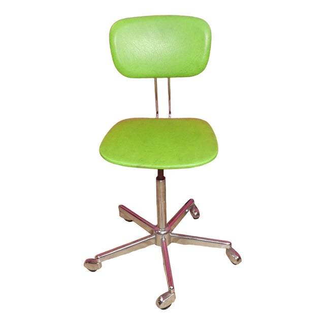 Vintage Swivel Chair in Chrome and Faux Leather, 1960s For Sale