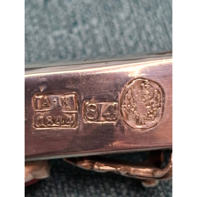 Antique 1844 Imperial Silver 84 Torah Pointer Yad, 13" Rabbi Finial For Sale - Image 13 of 18