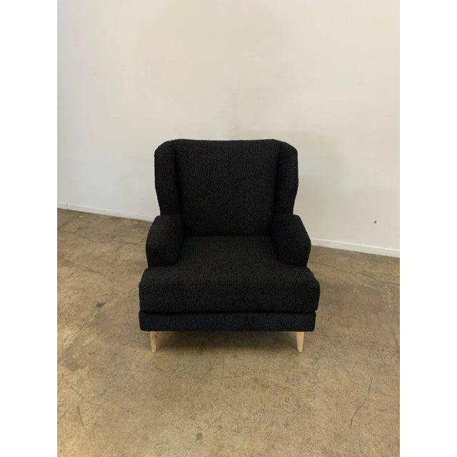 Custom Made Lounge Chair in Black Sherpa For Sale - Image 13 of 13