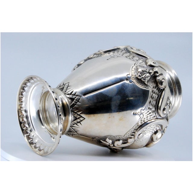 Silver Silver Vase with Reliefs of Shells and Flowers For Sale - Image 8 of 10