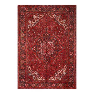 1940s Vintage Persian Heriz Area Rug 7’0″ X 9’8″ For Sale