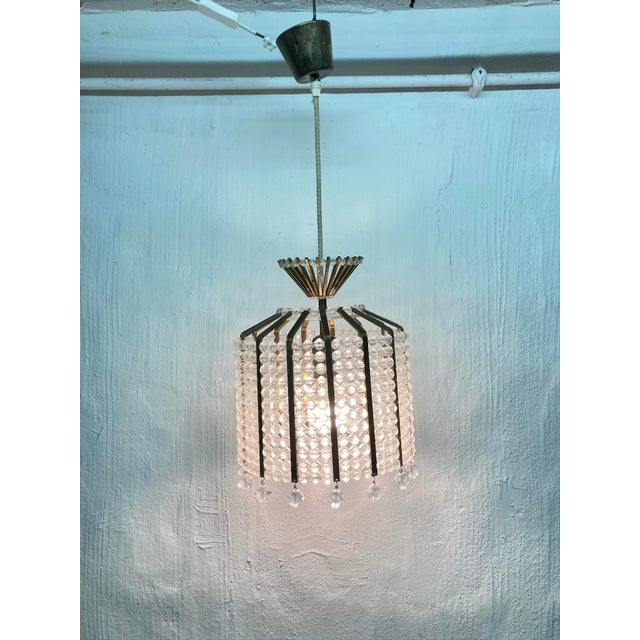 Metal Vintage Ceiling Lamp in Acrylic and Brass by Emil Stejnar for Rupert Nikoll, 1950s For Sale - Image 7 of 15