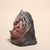 Handmade Figurative Ceramic Surreal Veiled Detailed Face Bust Sculpture in Charcoal and & Mauve Glaze For Sale - Image 13 of 17