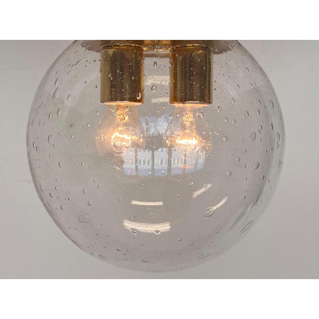 Art Glass and Brass Ceiling Light from Kamenicky Senov, 1970s For Sale - Image 4 of 10