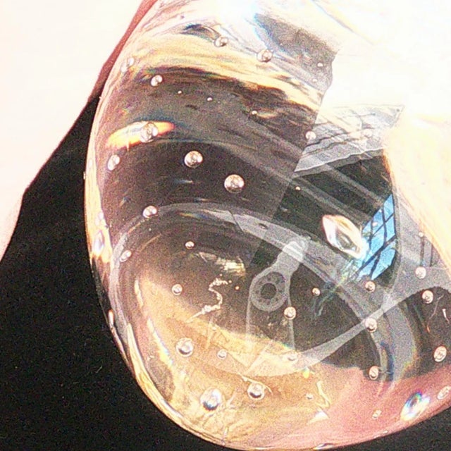 Late 20th Century Stueben Art Glass Strawberry With 18k Petal Cap For Sale - Image 4 of 4