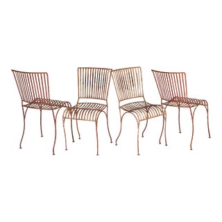 Vintage Iron Garden Chairs - Set of 4 For Sale