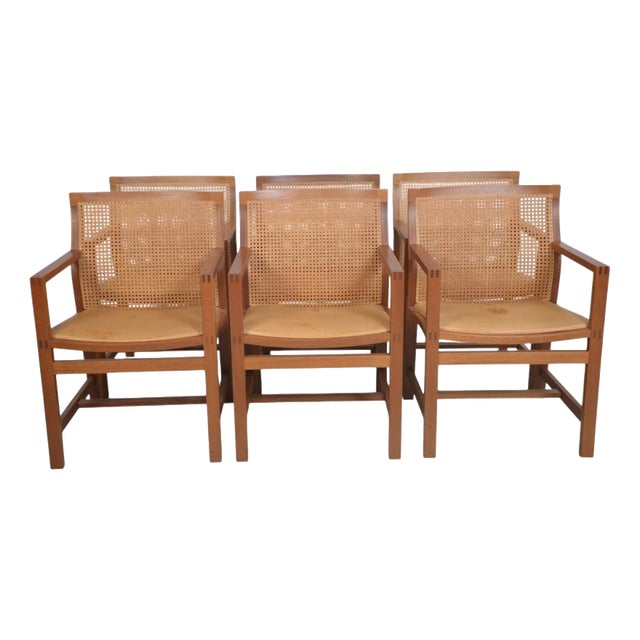 Vintage King Armchairs in Mahogany by Rud Thygsen, 1980s, Set of 6 For Sale
