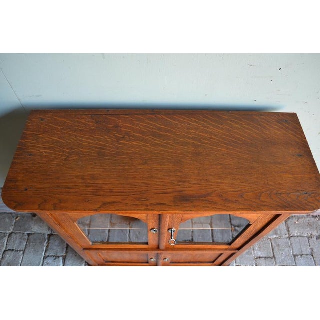Antique Oak Wooden Display Cabinet For Sale - Image 5 of 10